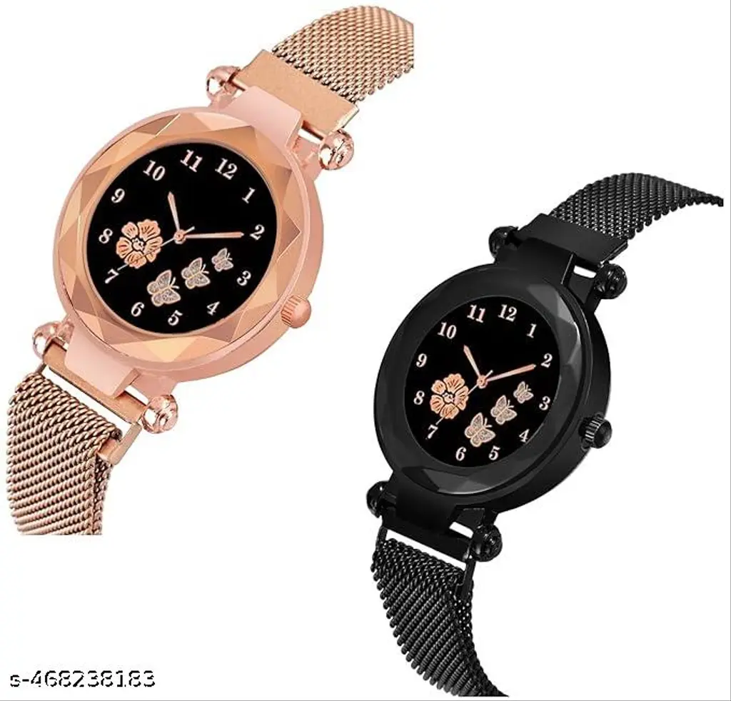 New Flower Buttarfly Dial Mgnetic Strap Girls Analogue
