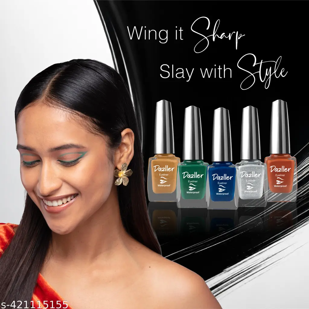 Dazller Liquid Eyeliner | Waterproof | Precise Application | Smudge-proof | Vibrant Matte | Long Stay | Quick Dry | Black | 9.5ml
