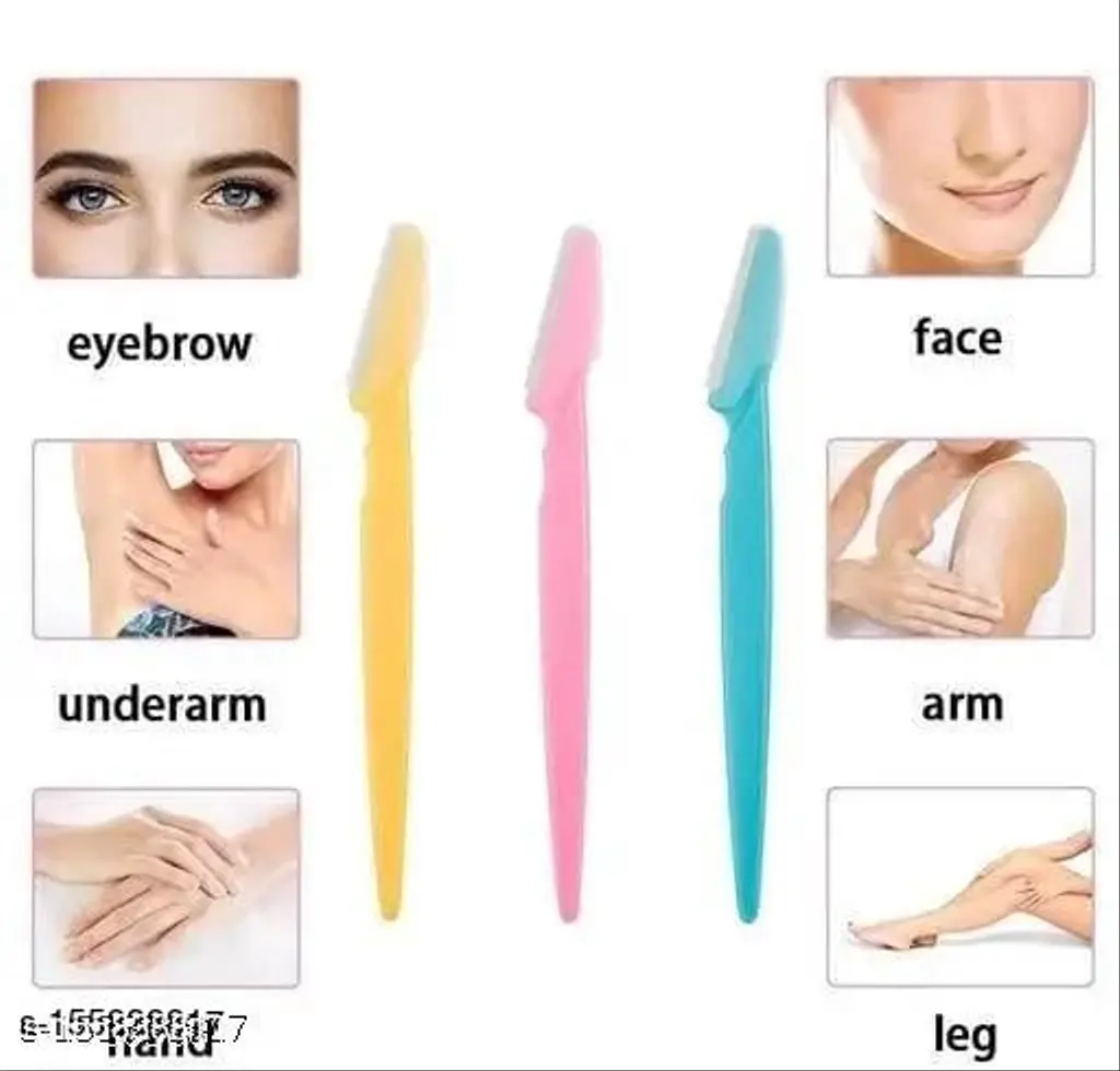 Eyebrow and face razor for women with sharp stainless steel blades 6 pcs
