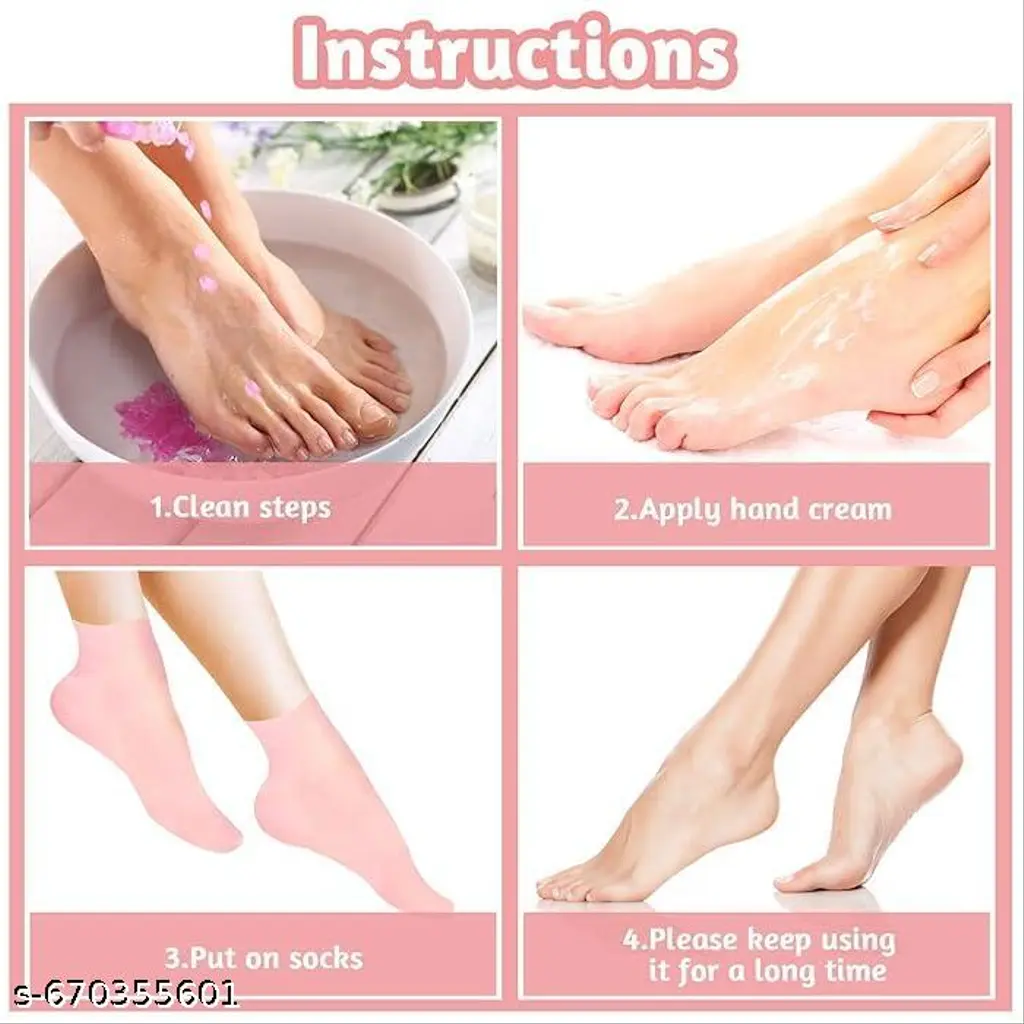 Moisturizing Silicone Gel Socks For Women And Men Gel Socks For Dry Cracked Feet Crack Heel Repair Socks Foot Moisturizer Socks Spa Gel Socks Natural Oil And Vitamin E (1 Pair)