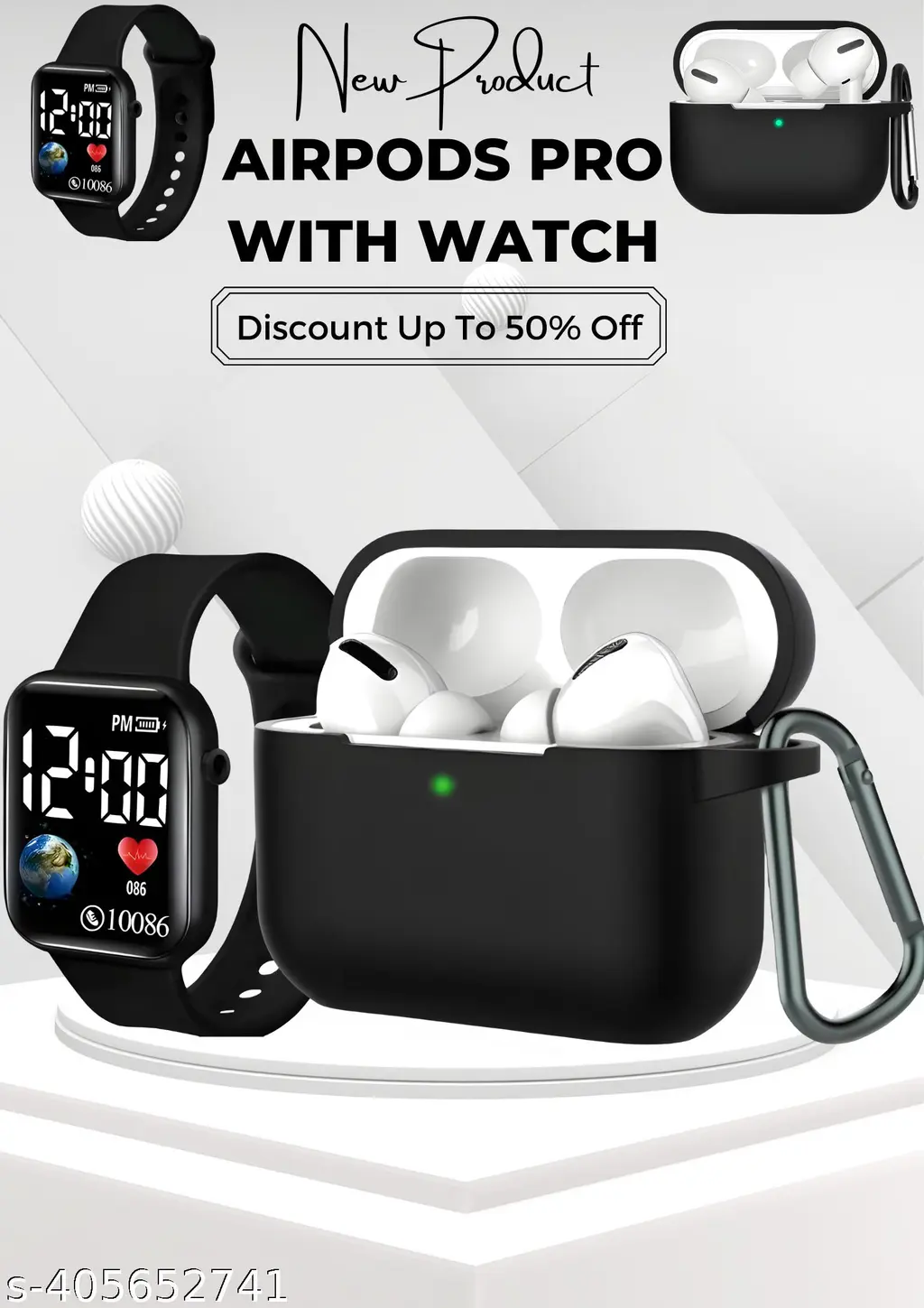 Tws Earbuds Pro with Case True Wireless Bluetooth Earphones with 3 Hours of Playtime with Stylish Watch Free & Compatible for all Smartphones (White) | Bluetooth Earbuds | Bluetooth Headphones | Bluetooth Earphones | Wireless Headphones | Wireless Earphones |Best Quality HD Mic | #tws #cover #earpod